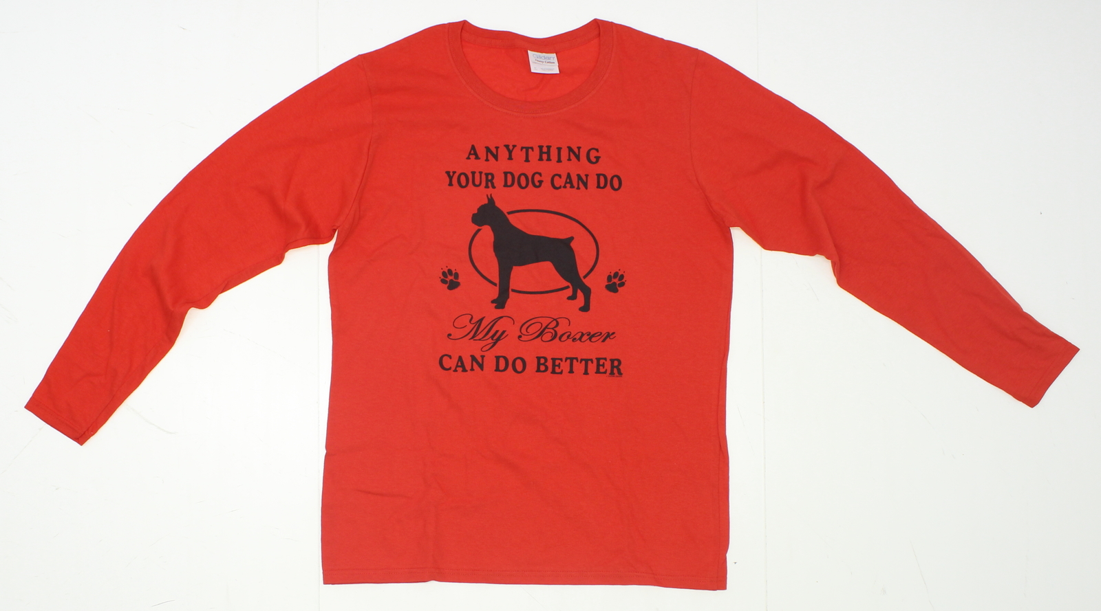 red long sleeve graphic tee